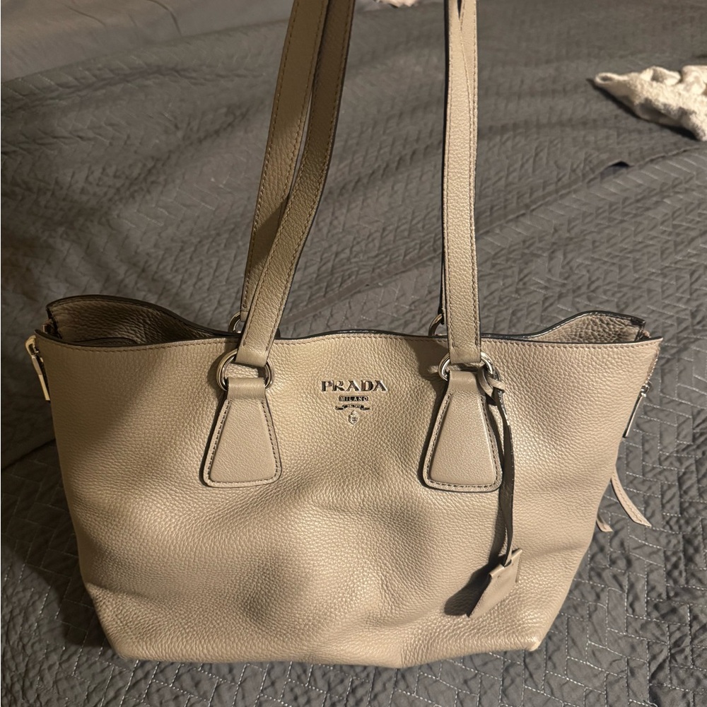 Prada Beige/ Tan Leather Purse